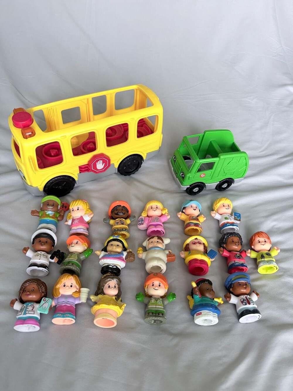Fisher Price Little People School Bus And Vehicles Lot With Figures